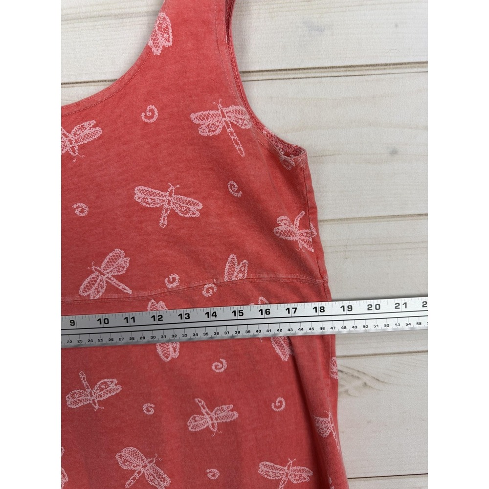 Fresh Produce Dress Womens Medium Pink Dragonfly Tank Sundress Cotton Ruffle Hem - Picture 7 of 8